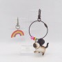 little cat with Rainbow rubber wrist keychain high end promotional gifts