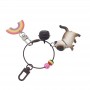 Little Cat Pendant Rubber Circle Keychain Sustainable Promotional Gifts