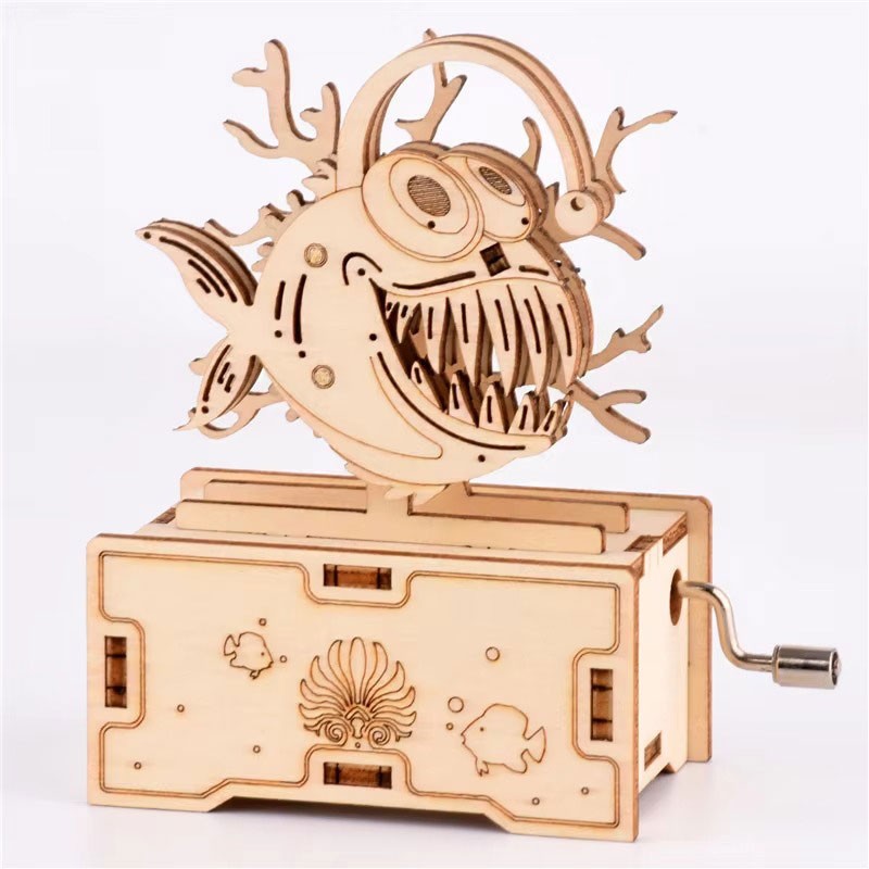 how to get Small Wooden Music Box Childrens Puzzle Sea Creatures