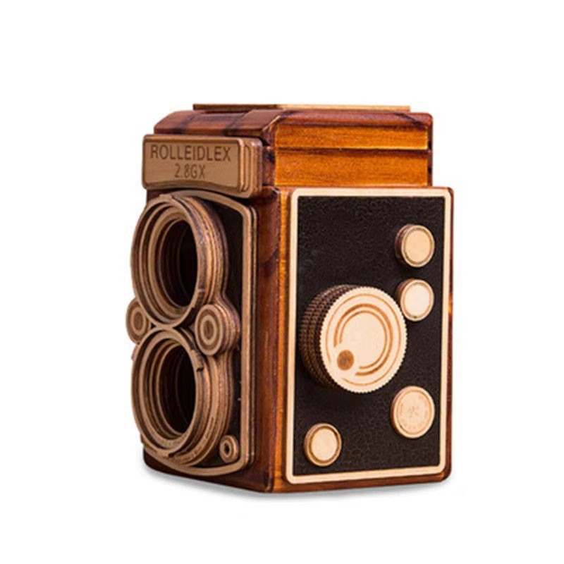 how to get Wooden Jewellery Box Ballerina with Retro Camera Design