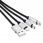 Direct Charge Cable 3 in 1 Data Cable With Custom Led Backlight Logo in Good Quality