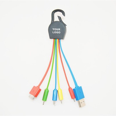 Carabiner 4 in 1 multiple ports cable for IPhone/Android mobile phones