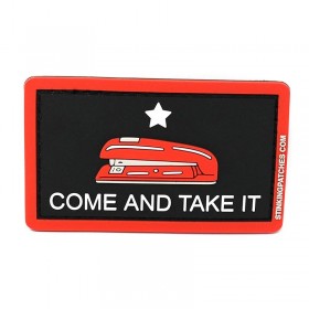 come and take it red stapler custom vinyl patches unique promotional gifts