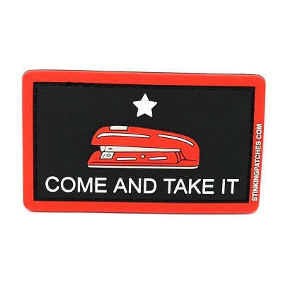 come and take it red stapler custom vinyl patches unique promotional gifts