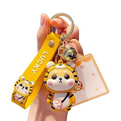 Lucky Corgi Tiger Custom Rubber Keychains Gift Items for Birthday