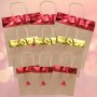 18 peças vermelhas e douradas sacolas de presente de natal personalizadas adequadas para sacolas de natal personalizadas
