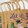 حقيبة هدايا عيد الميلاد الورقية المخصصة مع حقيبة ورق تغليف الكريسماس المثالية للشعار