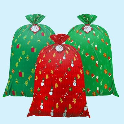 Kundenspezifische wiederverwendbare Jimbo-Geschenktüten Die personalisierten großen Weihnachtstüten mit weihnachtlichem Design