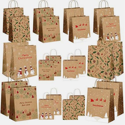 Sacs cadeaux de Noël Sacs-cadeaux en papier brun personnalisés pour les cadeaux de Noël
