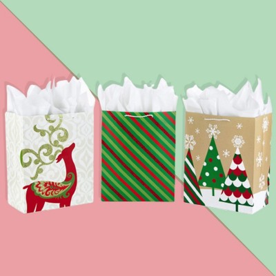 Christmas Gift Bags with Personalized Logo Goody Bag For Wrapping