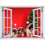 christmas wall stickers best gift for dog pet