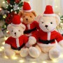 아이를 위한 산타 주문 견면 벨벳 테디베어에 의하여 개인화되는 견면 벨벳 장난감 크리스마스 선물