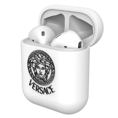 White Custom Airpods Case Compatible with AirPods 1st/2nd Full Protective Shockproof Wireless Earphone Case