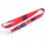 Insignias de cordón personalizadas rojas de poliéster para cordón de llave personalizado