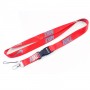 Emblemas de cordão personalizado vermelho de poliéster para cordão de chave personalizado
