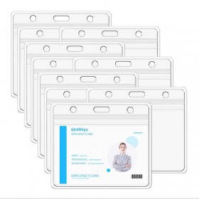 ID Card Badge Holder Vertical Clear PVC Card Holder