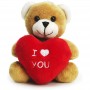 Teddy Bear Holding Heart Keychain