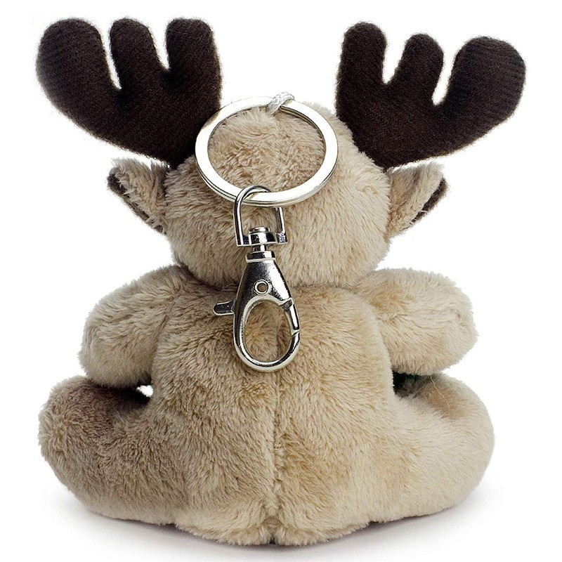 Small Moose Custom Plush Keychain Plush Animal Keychains Promotional Items