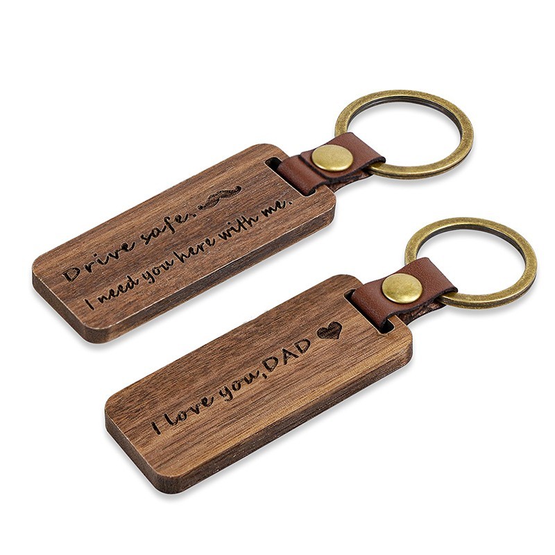 creative design custom wood keychain with engraving