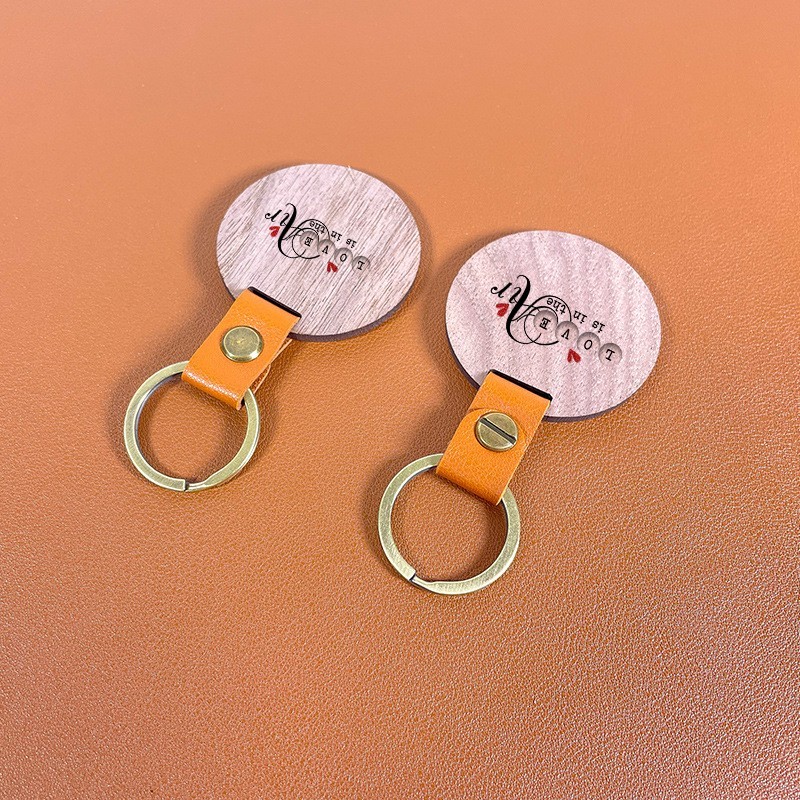 customized wooden photo keychain with logo