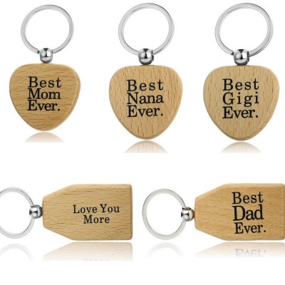 Wood Carved Keychain