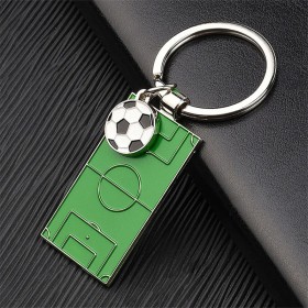 Personalized Soccer Keychain & Field Metal Engraved Keychain