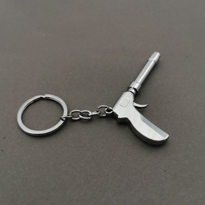 Gun Shape Metal Keychain