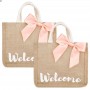 Customized Printed Jute Tote Bags Reusable Natural Burlap Bags for Gifts