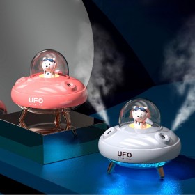 Custom Logo UFO Shaped Humidifier Ultra-quiet Double Spray Air Humidifier With Colorful Night Light