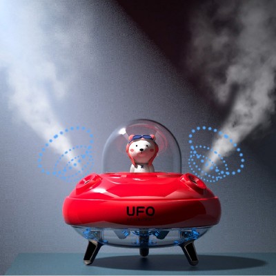 Customized Logo UFO Shaped Humidifier Ultra-quiet Double Spray Air Humidifier With Colorful Night Light