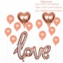 مجموعة بالونات الحب الوردية الذهبية لديكورات عيد الحب