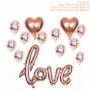 Kit de globos de amor en oro rosa para decoraciones de San Valentín