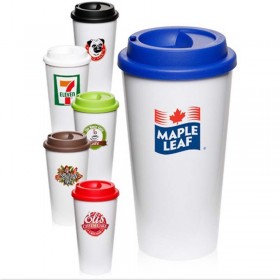 Double Insulated Coffee Mug Plastic Promotional Gift Cup
