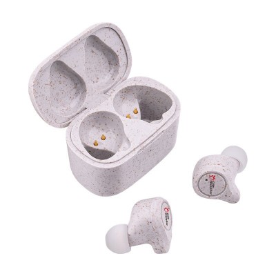 Wireless Earbuds Logo on Eco Friendly Ear Buds Promote Your Brand