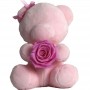 دمية دب وردة ناعمة ولطيفة مخصصة مع لعبة حيوانات قطيفة كبيرة على شكل وردة