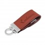 Chiavetta USB 2.0 promozionale in pelle personalizzata con logo del marchio in rilievo