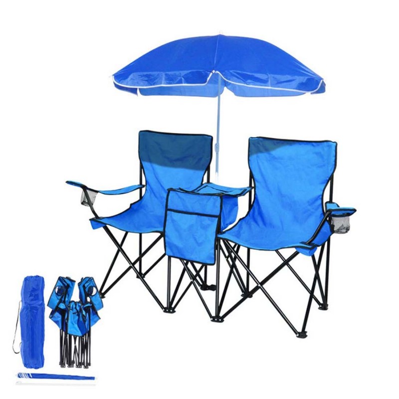 Beach Chair With Canopy Double Seat Camping Chair