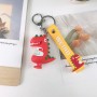 cheap price 3D PVC chain key ring red dinosaur fashion gifts