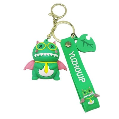 custom pvc keychain cute cartoon dinosaur shape promo gifts