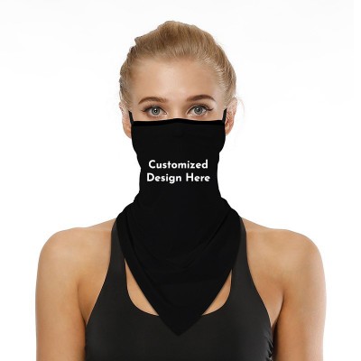 Máscara facial de polaina de cuello negro que cubre pañuelos para hombres, mujeres, máscara de bufanda de verano UV para la cara