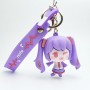 hot sale promo products Beautiful Music Girl 3d rubber keychain custom suppliers