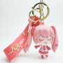 Promo Whole Sale Beautiful Music Girl PVC Key Ring with Split Ring