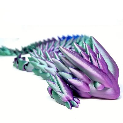 Hinge Structure Joint Movable Articulated Crystal 3D Printed Dragon Colorful