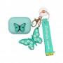 Papillon d'impression de cas d'Airpods vert menthe unique de cadeaux promotionnels en PVC