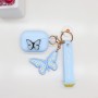 unique pvc promo gifts light blue airpods case printing butterfly