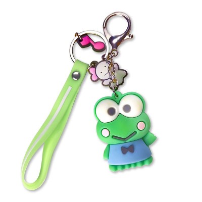 Cadeau promotionnel de grenouille mignonne de dessin animé de trousseau mou en caoutchouc