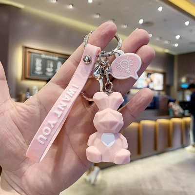 Fashion Cartoon Animals Rubber Key Rings Promotional Giveaway Items