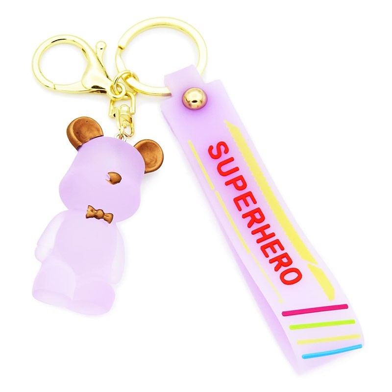Charm Accessory purple bears 3d rubber keychain personalised promotional merchandise