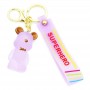 Charm Accessory purple bears 3d rubber keychain personalised promotional merchandise