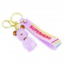 Charm Accessory purple bears pvc rubber keychain promotional gift sets